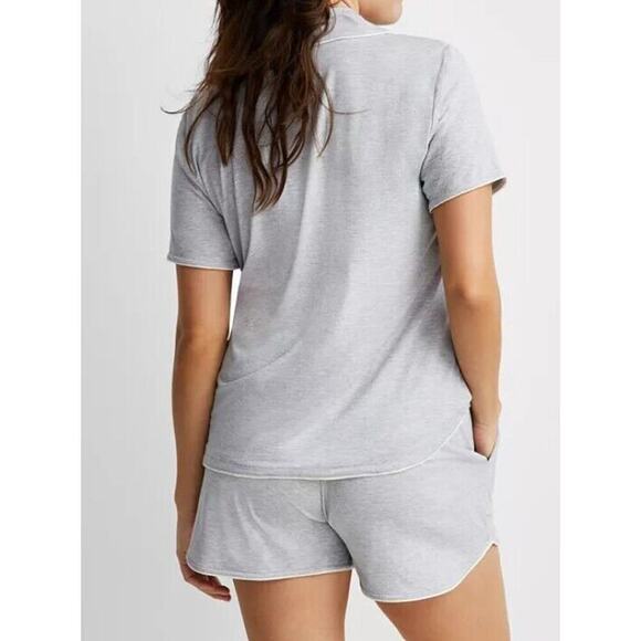 State of Day 3X Luxury Pajama Set Shorts Short Sleeve Shirt Gray Modal Soft NEW - Picture 2 of 9